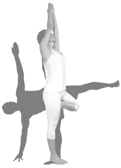 Ardra Chandrasana y Vrksasana yoga para la cadera
